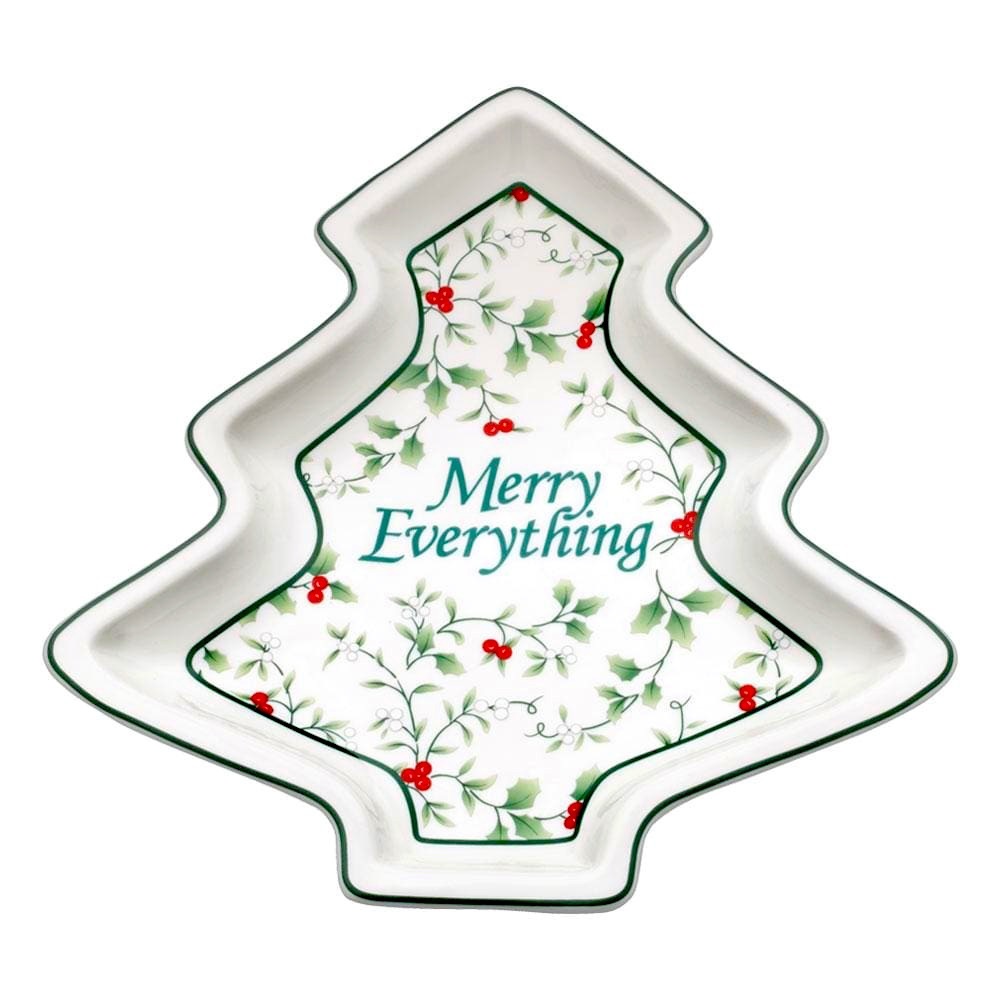NEW IN BOX Pfaltzgraff Winterberry® Small Merry Everything Tree Dish